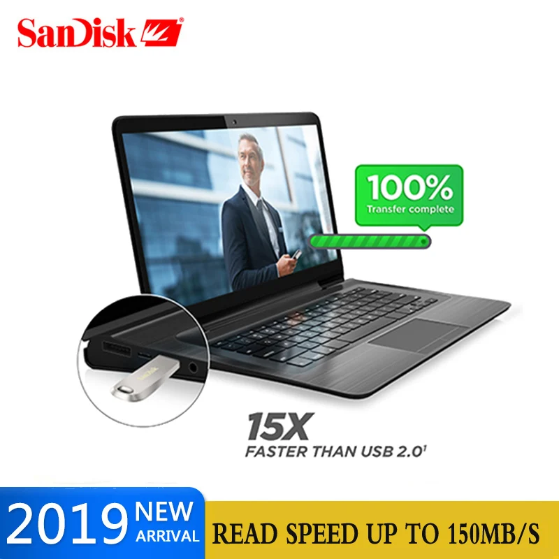 Флеш накопитель SanDisk USB 128 объемом ГБ флеш 16 32 64 мини металлический для