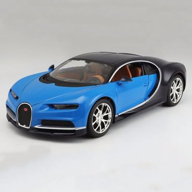 Bugatti Chiron Модель автомобиля игрушки 1/24 Масштаб Синий литье под давлением гоночный автомобиль модели автомобилей игрушки для детей рождественские подарки коллекции