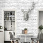 Современная простая белая кирпичная стена, 3D ПВХ самоклеящаяся Водонепроницаемая виниловая настенная бумага, детская спальня, гладкая поверхность, 3 D домашний декор