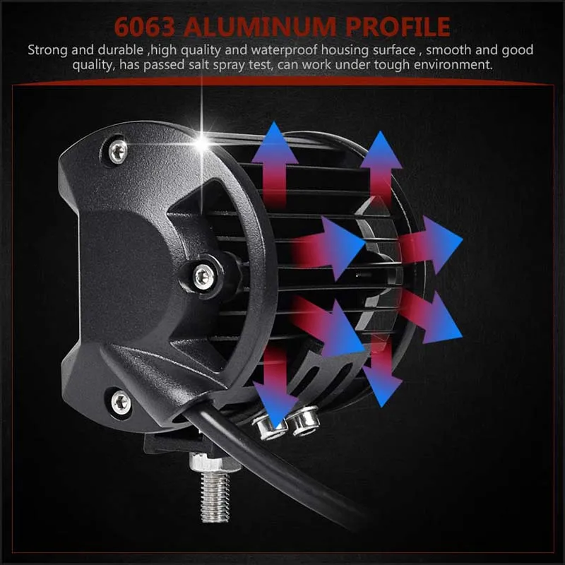 4 дюймовый 72 Вт четырехрядный Светодиодный прожектор для внедорожных