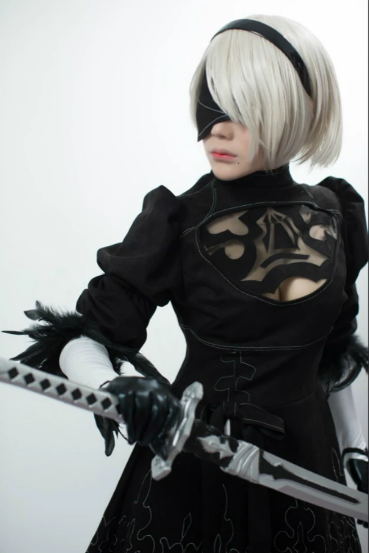 Хэллоуин НИС: Automata 2B YoRHa NO.2 Тип B женский косплей черная кожа Косплей Костюм Аниме