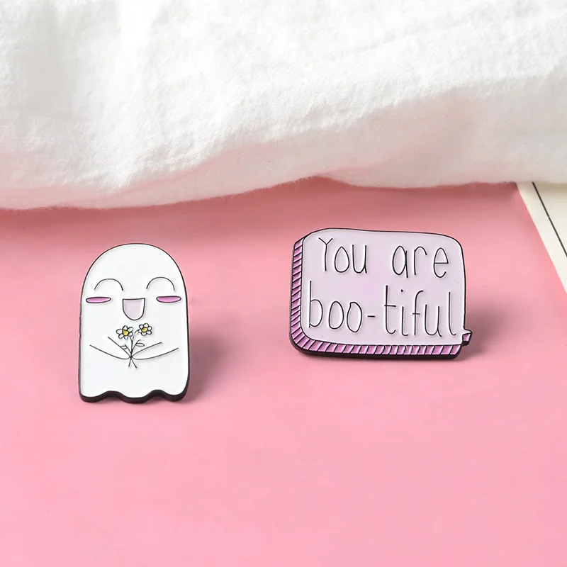 Новинка брошь в виде призрака YOU ARE BOO-TIFUL детская пара милых цветов значок и улыбки