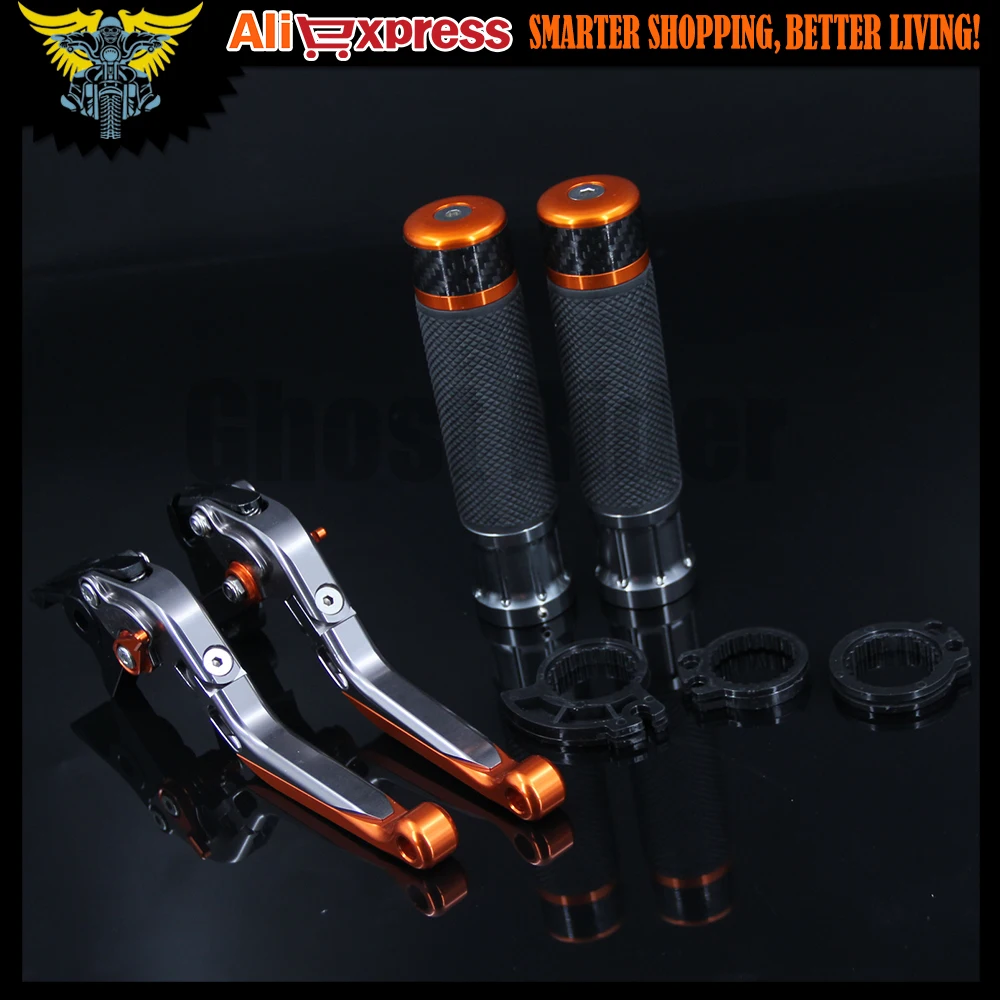 

Motorcycle CNC Brake Clutch Levers and Handlebar Hand Grips Handle Grip For KTM 690 Duke R 2014 2015 2016