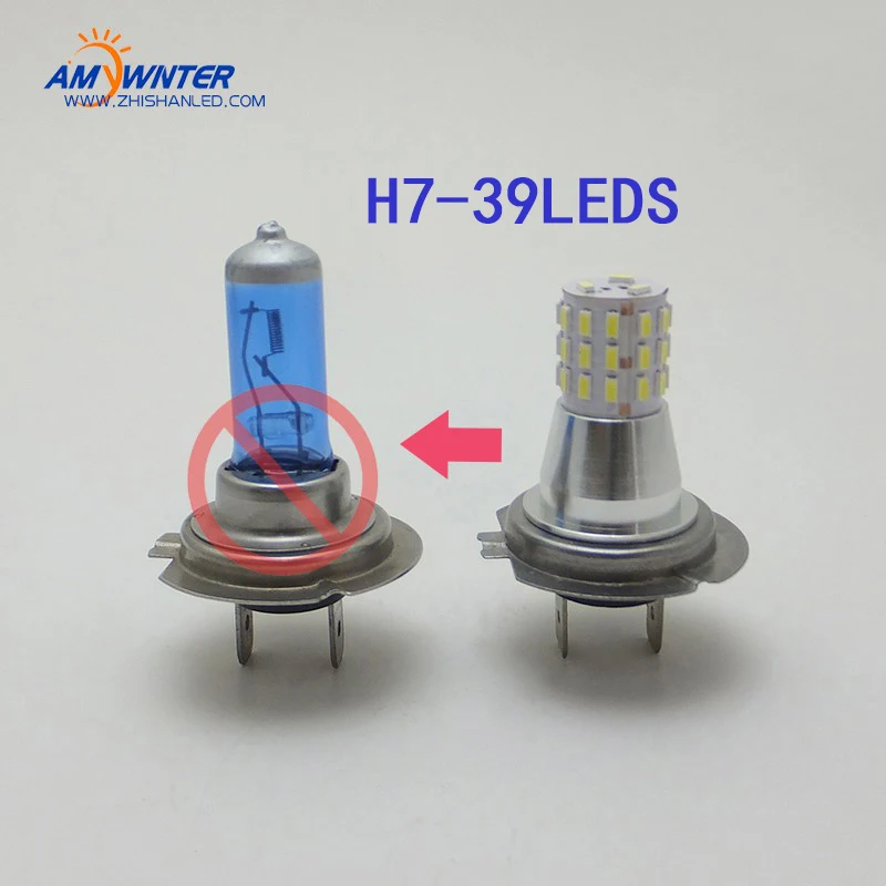 Фары H7 с светодиодной лампой для тумана Big Promotion, SMD 39 3014, светодиодный задний сигнал, лампочки для автомобильных фар, лампа 10-30 В постоянного тока, 4 штуки.