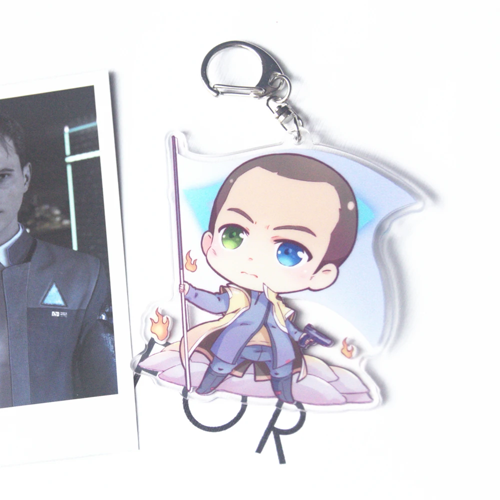 Игровой Детройт: станьте человеком двусторонний Большой акриловый брелок для