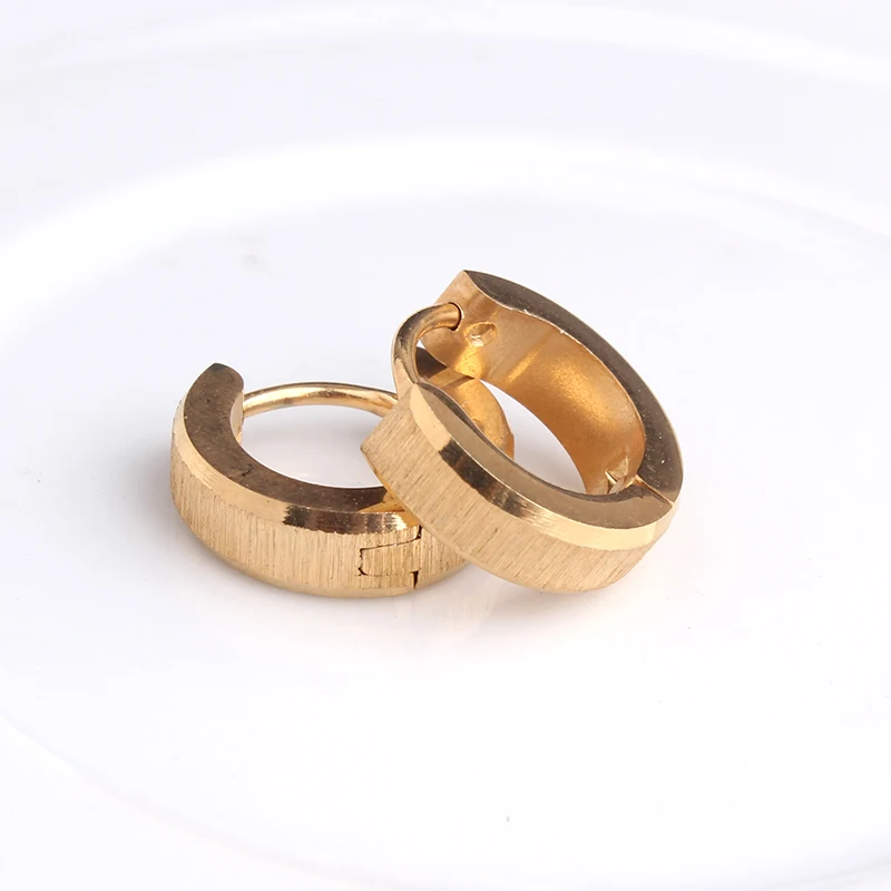 4 мм Позолоченные матовые серьги гвоздики из нержавеющей стали 316L для женщин и