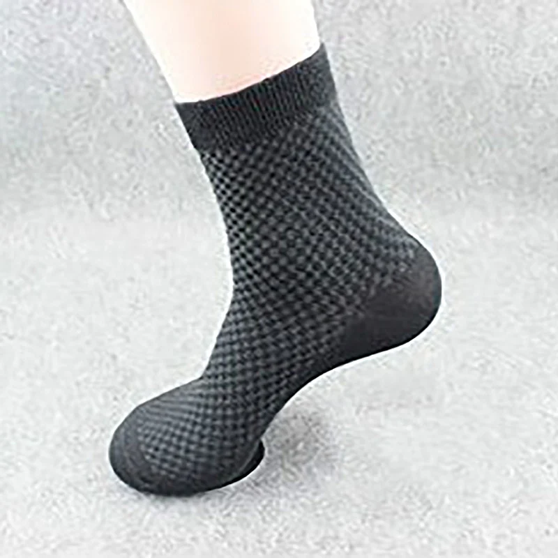 5 Dark Grey Мужские носки из бамбукового волокна, брендовые Новые повседневные деловые антибактериальные дезодоранты, дышащие мужские длинные носки, 5 пар = 10 штук - Цвет: 5 Dark Grey