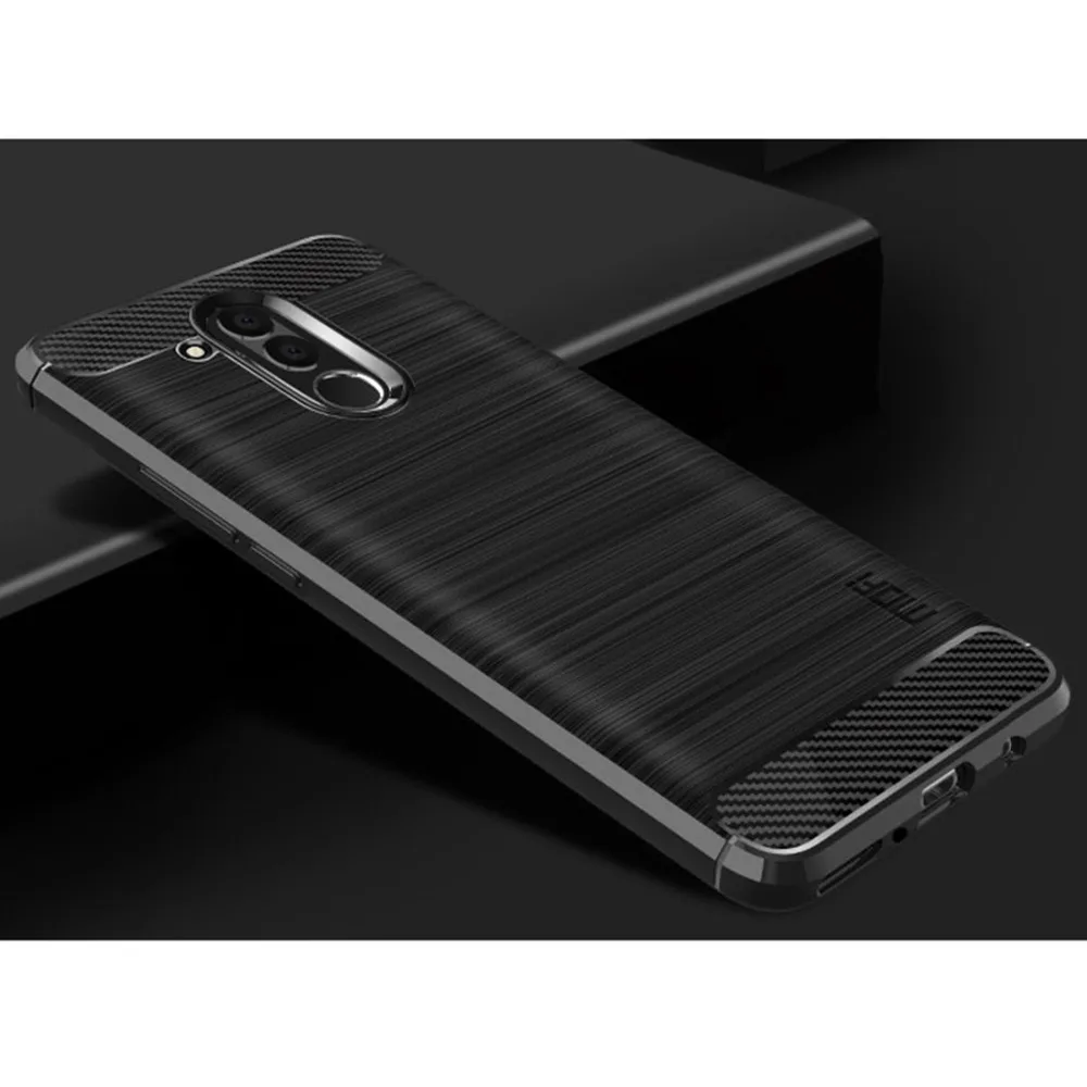Крышка Mofi чехол матовая текстура углеродное волокно мягкий силиконовый для Huawei