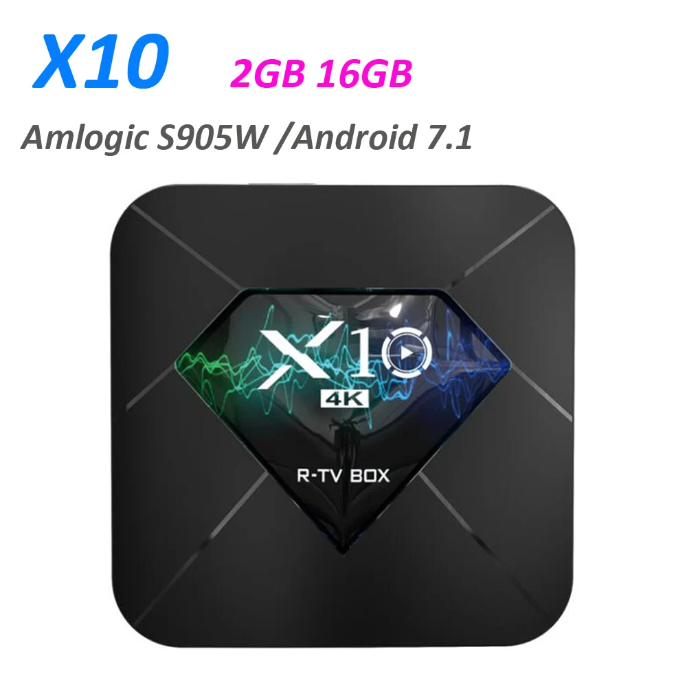 Приставка Смарт ТВ X10 S905W 4 ядра 2 + 16 ГБ Android 7 1 Wi Fi HDR 3D 4K|ТВ-приставки и медиаплееры| |