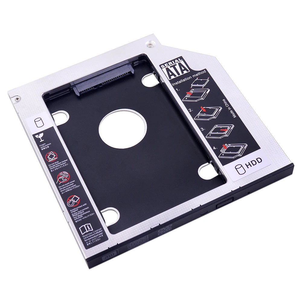 CHIPAL 10 шт. Универсальный алюминиевый 2 й HDD Caddy 9 5 мм SATA 3 0 Корпус для ноутбука DVD/CD ROM