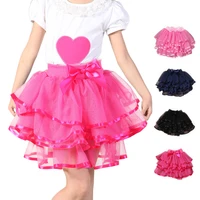 2 10y children skirts baby girl fluffy tutu skort elegant kids tulle cake skirt dance wear princess student ball gown pettiskirt