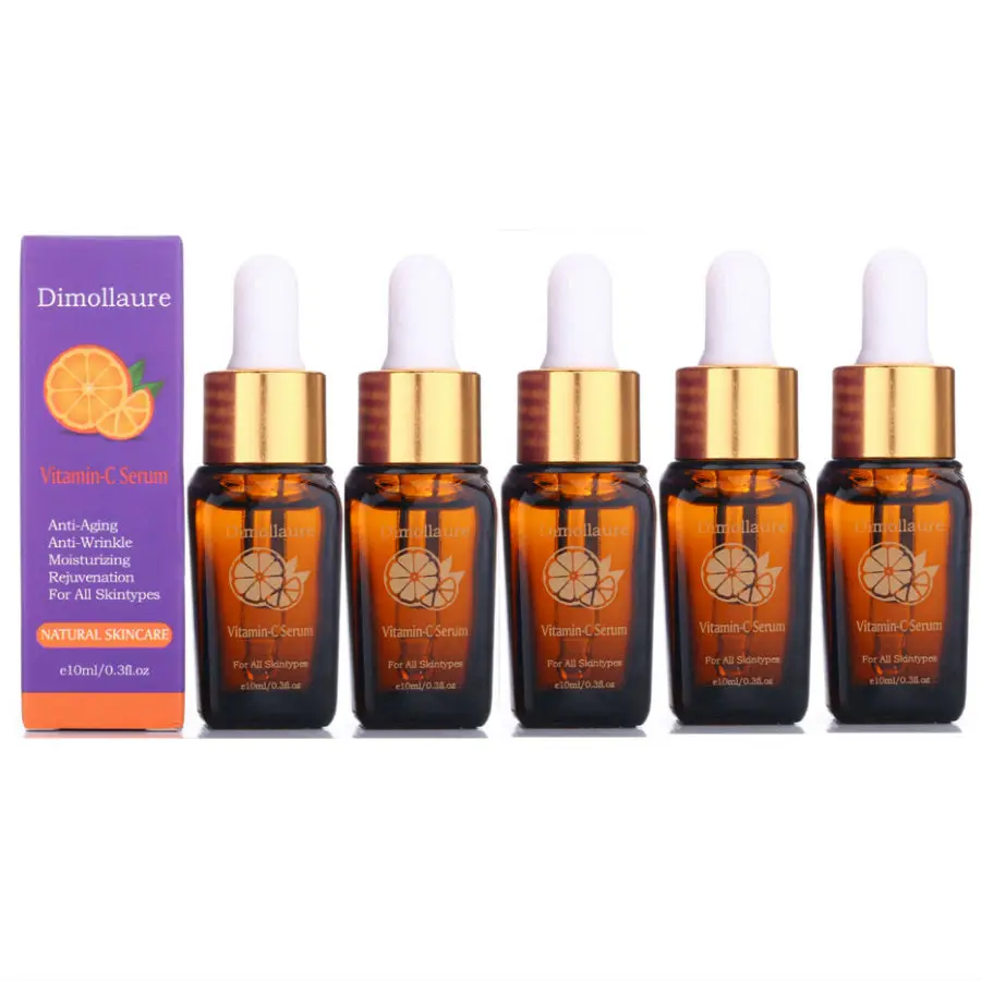 

*5PCS dimollaure Vitamin C Serum Whitening Removal Freckle Melasma Acne Scar Pigment Melanin Hyaluronic Acid Serum VC Essence