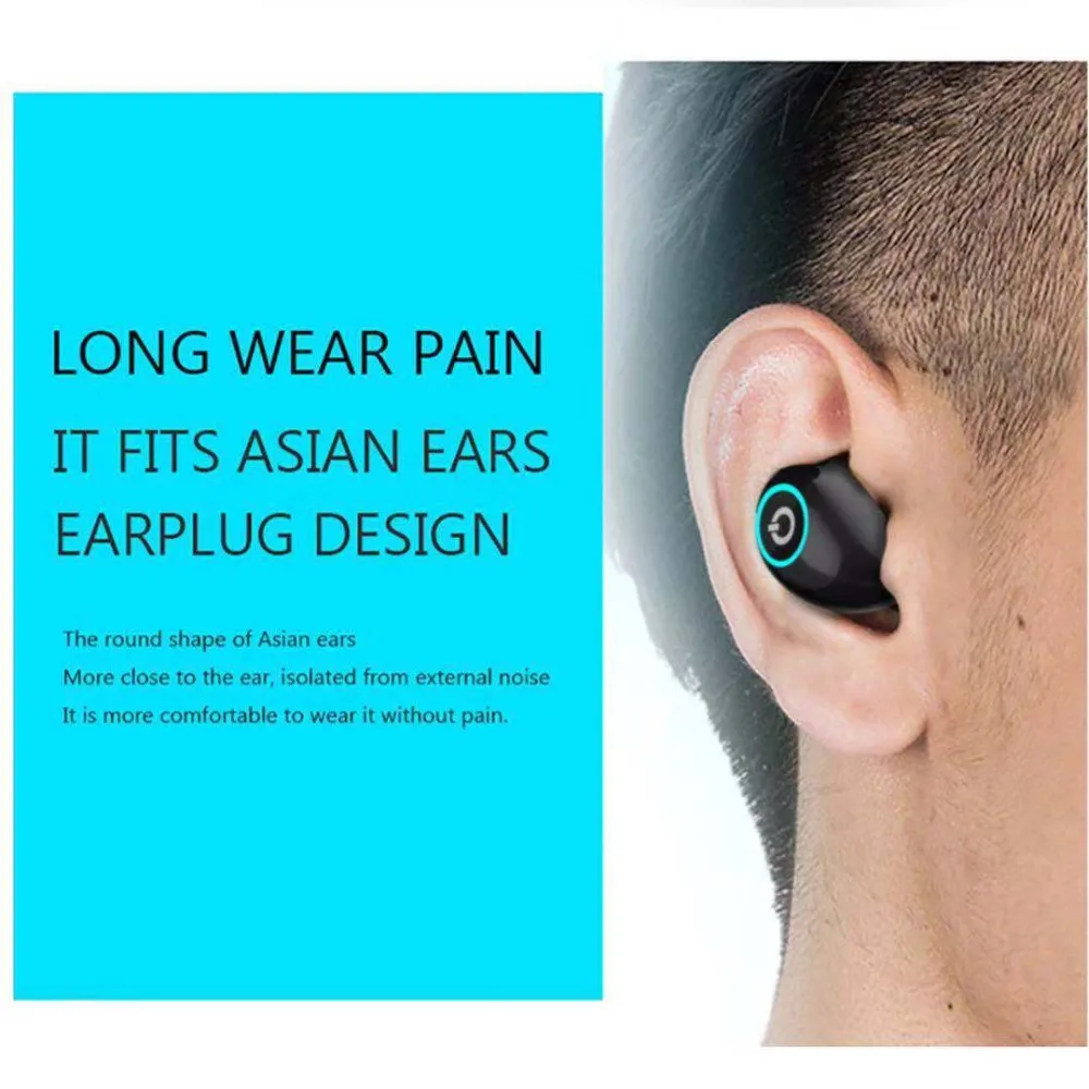 TEBERBOOM Q18S Wireless TWS Earbuds V5.0 Bluetooth Earphone Headset Deep Bass Stereo Sound Sport For Samsung Iphone | Электроника
