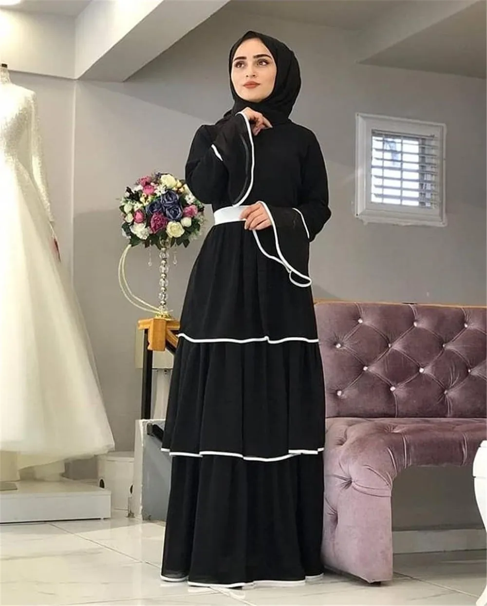 Vestidos Arabes Elegantes Vestido Musulman Mujer Oman ropa mujer Robe Musulmane Femme Baju мусульманский Wanita Sukienki
