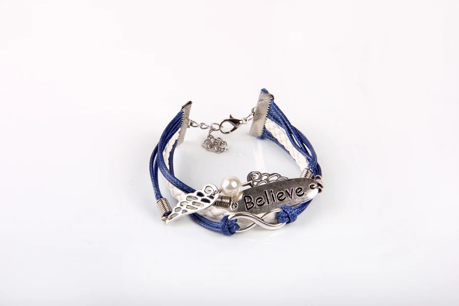 Браслет кожаный многослойный с крыльями ангела PSL254|leather bracelet|believe braceletbracelet bracelet |