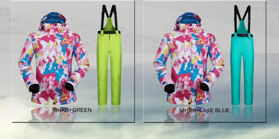 Women Ski Suit Brands New Windproof Waterproof Breathable Warmth Snow Jacket and Pant Winter Sets Skiing and Snowboarding Jacket