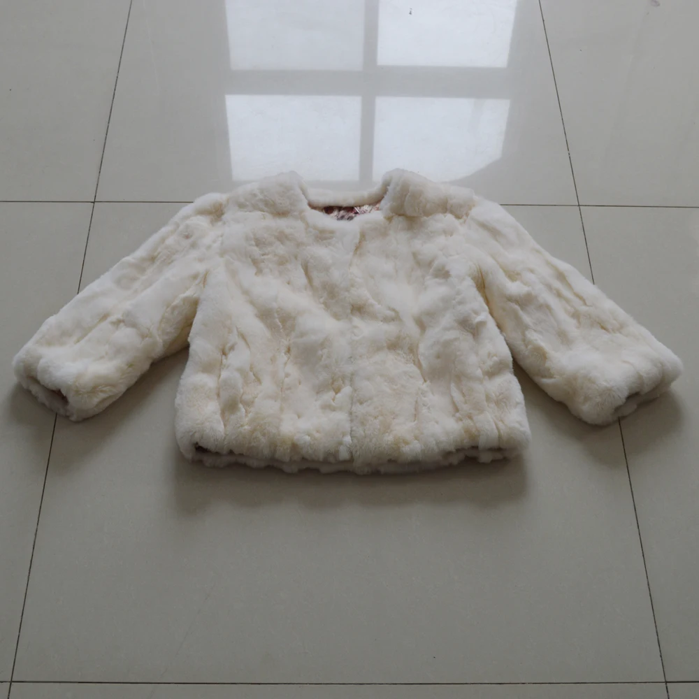 Женская тонкая повседневная одежда 100% с линией натурального меха кролика пальто