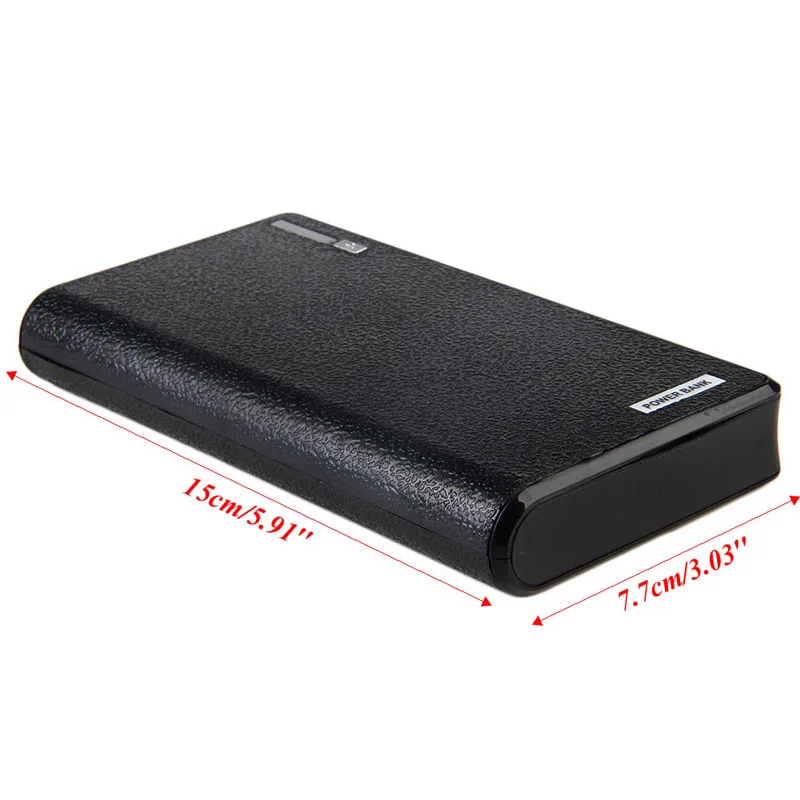 Универсальный чехол для аккумулятора с двумя usb портами 6x18650 зарядное устройство