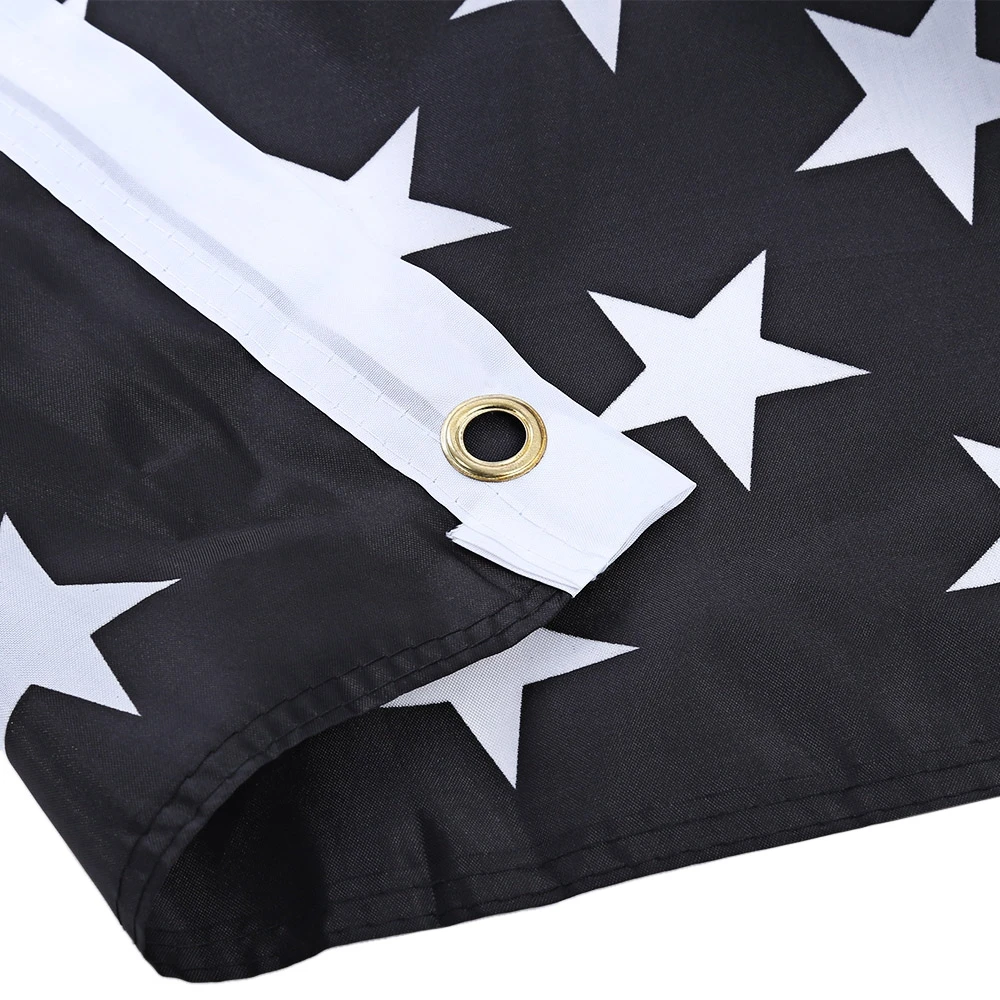 Легкий банер в полоску и звездочки 150*90 см черный белый синий американская леска