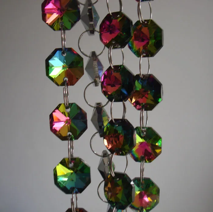 Новогодняя Радужная люстра 100 м/лот цепочки для ламп блестящая эстетичная стеклянная гирлянда цепочка из