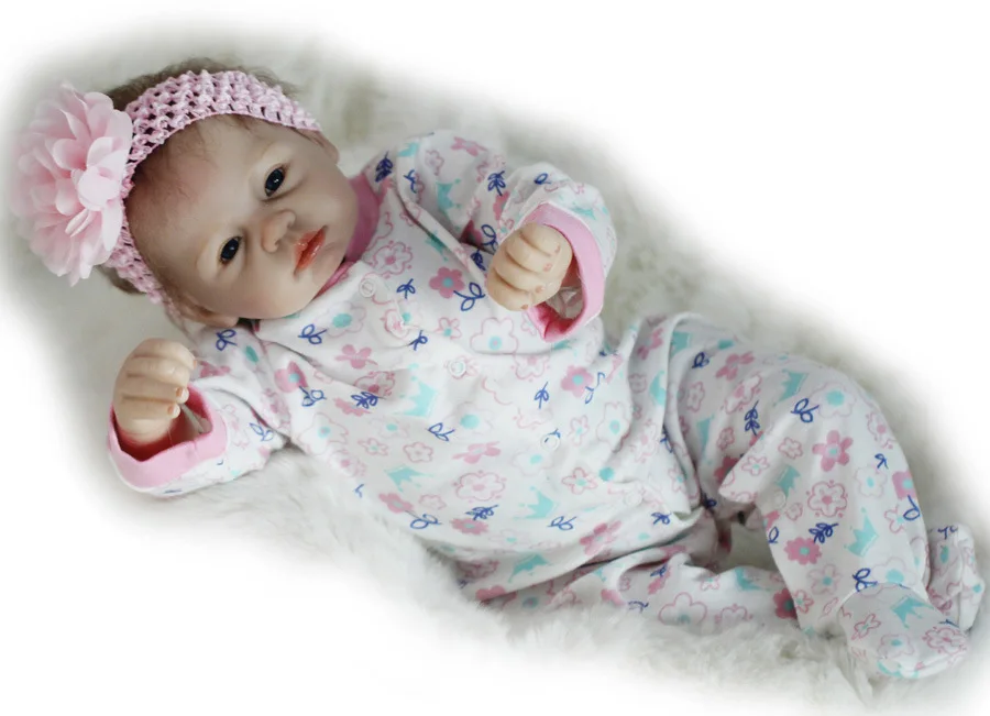 Силиконовая Мягкая Кукла reborn baby с хлопком 22 ''npk Реалистичная кукла Reborn Babies cute 55 см bebe Growth Partner дешевле Juguetes