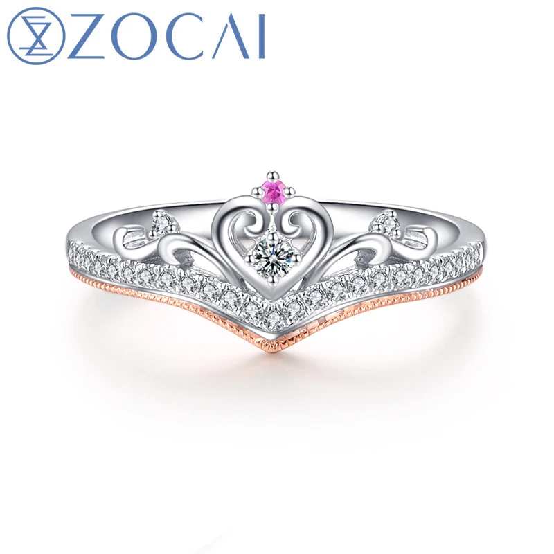 ZOCAI новый дизайн обручальное кольцо с короной Настоящее натуральное