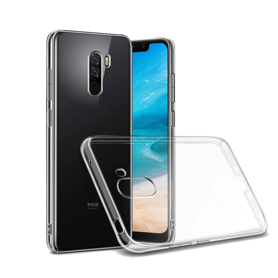 Прозрачный чехол для Xiaomi Pocophone F1 Redmi Note 7 pro Mi 5 5s Plus 4x мягкий силиконовый из ТПУ