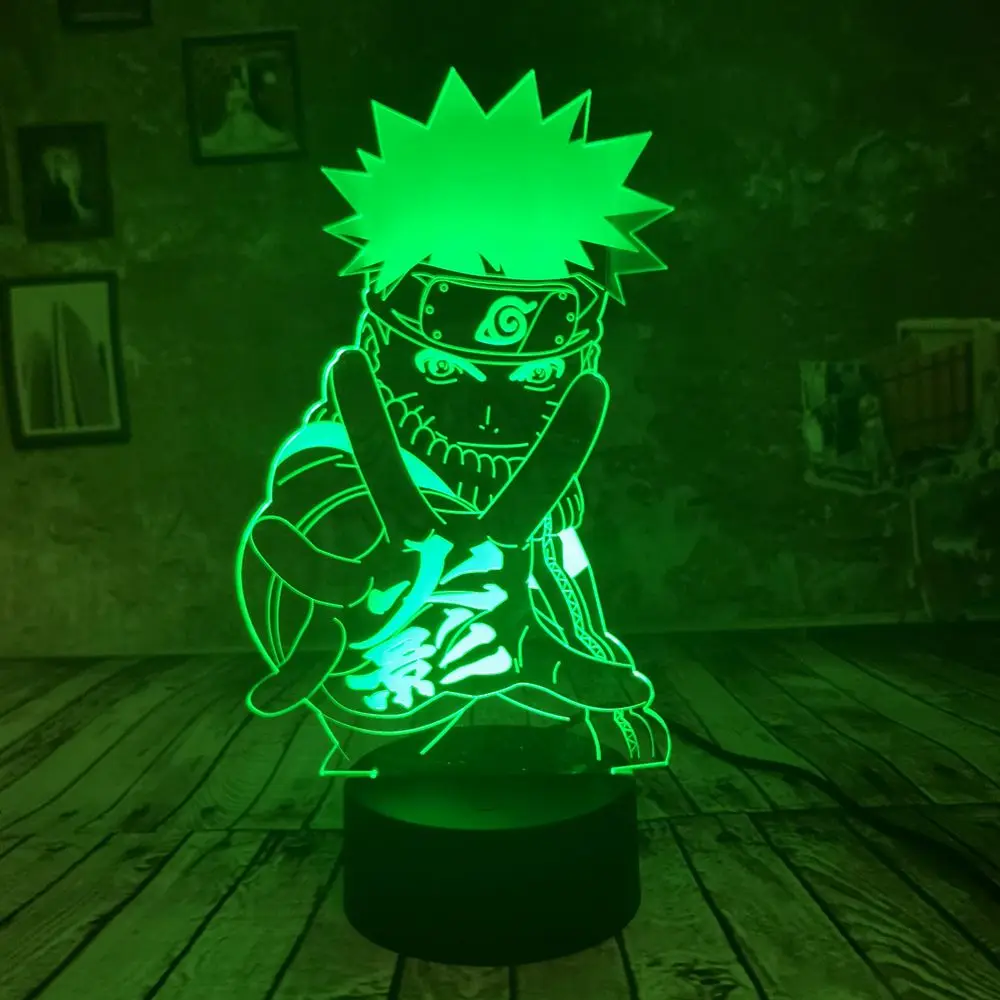 Ночник Наруто Аниме Uzumaki для детей 7 цветов Рождество подарок на день рождения