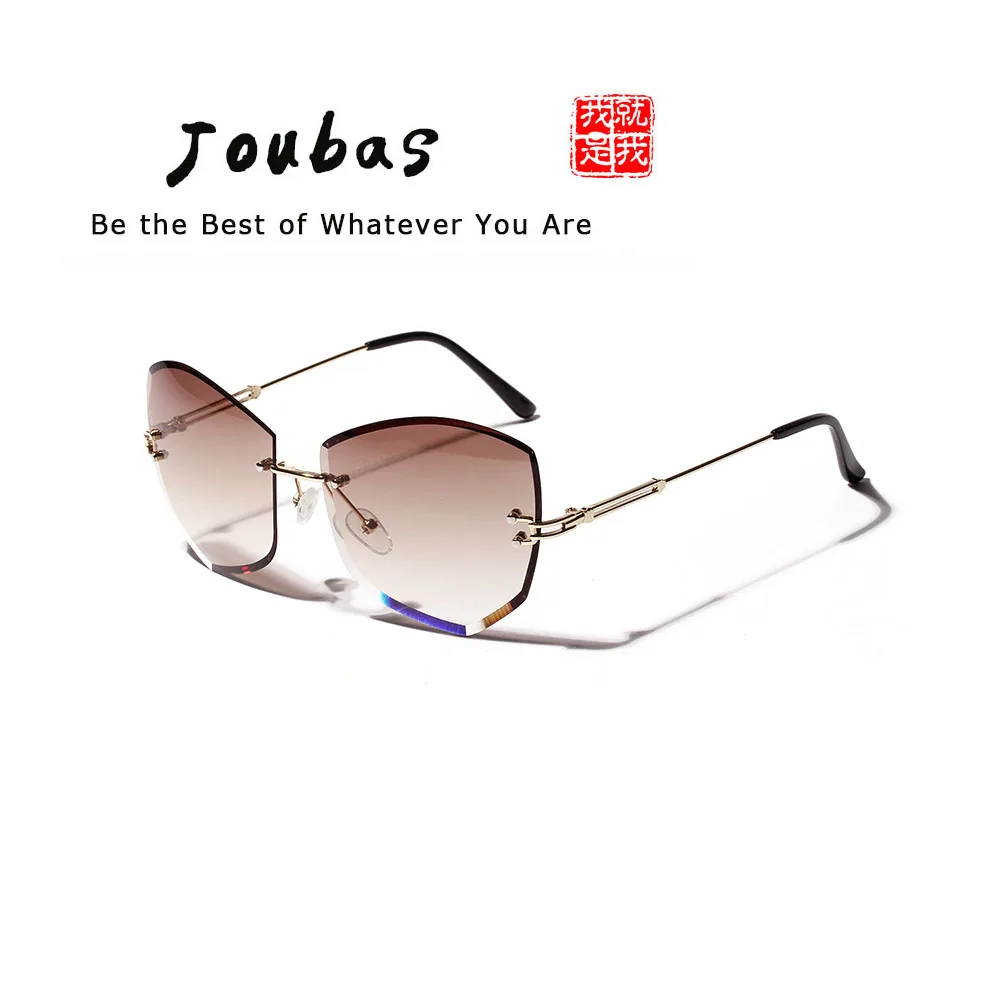 Joubas Cateye, без оправы, солнцезащитные очки для женщин/мужчин,, высокое качество, без оправы, градиентные солнцезащитные очки, полигоновые оттенки, роскошный дизайн 111