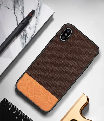 coffee orange Для Iphone XR чехол, мягкий силиконовый край, роскошный тканевый чехол для Iphone XS Max, текстильный Хлопковый чехол для Iphone x 7 8 Plus 6 6s - Цвет: coffee orange