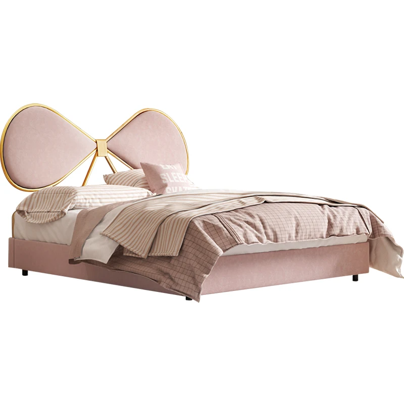 bedroom set Постмодерн, Минималистичная кровать из цельного дерева, двуспальная кровать, маленькая спальня, светильник в гонконгском стиле, роскошная с высокой спинкой - Цвет: bedroom set