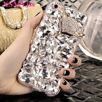luxury bling rhinestone crystal diamond fox and crown soft back case cover for iphone13 pro 12 11 pro max xs max xr 6s 7 8 plus
