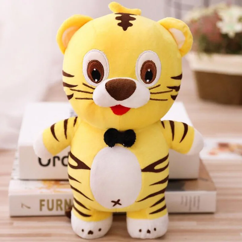 25-45cm Soft Stuffed Animals Lying Tiger Plush Toys Pillow Lion Peluche Kawaii Leopard Doll Girl For Children | Игрушки и хобби
