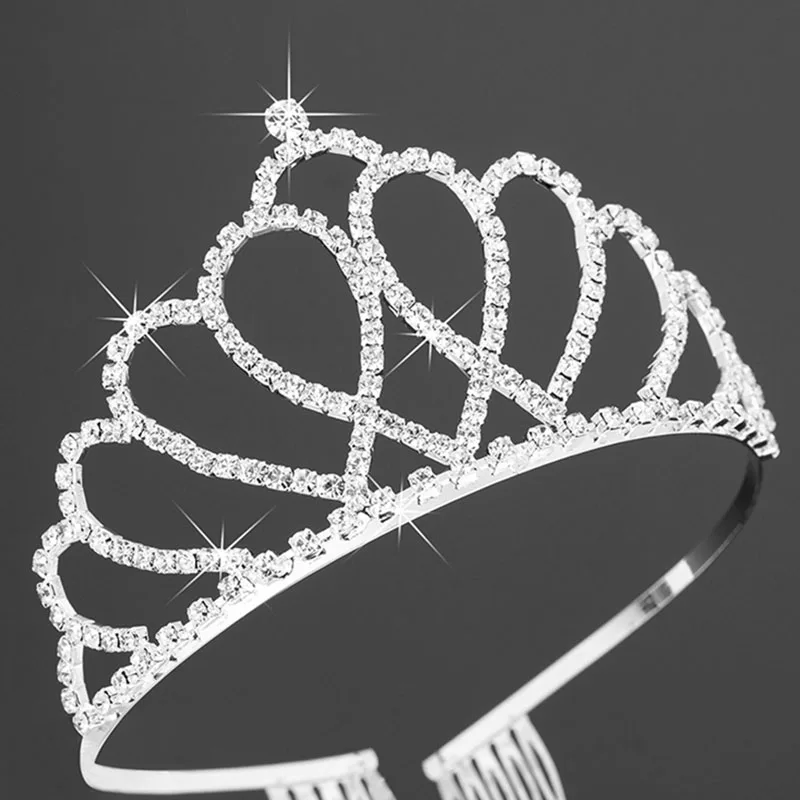 Роскошный свадебный Кристальные тиары и короны принцессы queen Pageant тиара для выпускного вечера Свадебный ободок аксессуары для волос