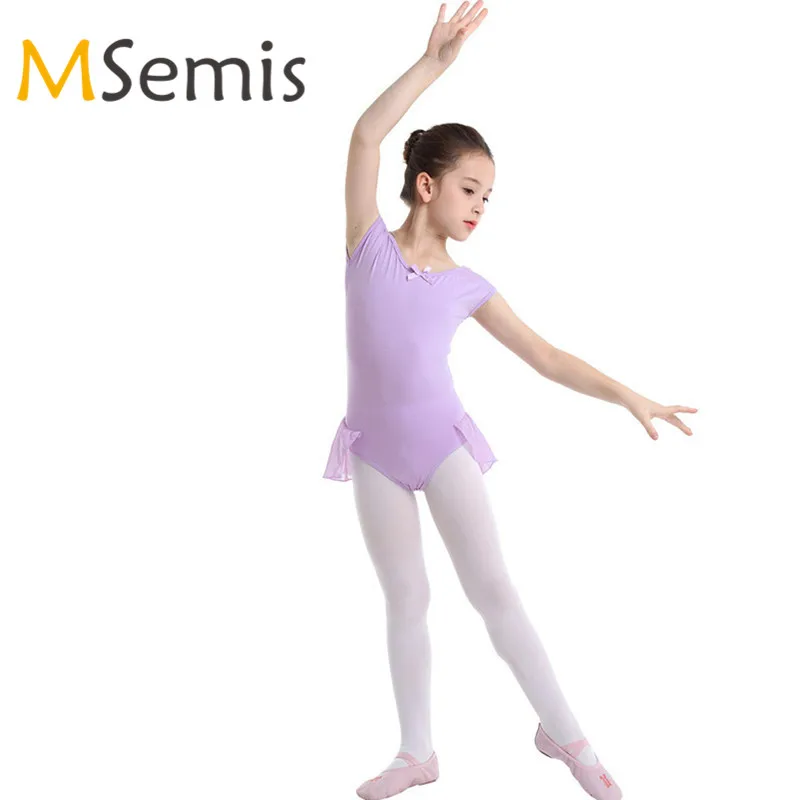 Балетное платье для девочек гимнастический купальник хлопковый реглан с