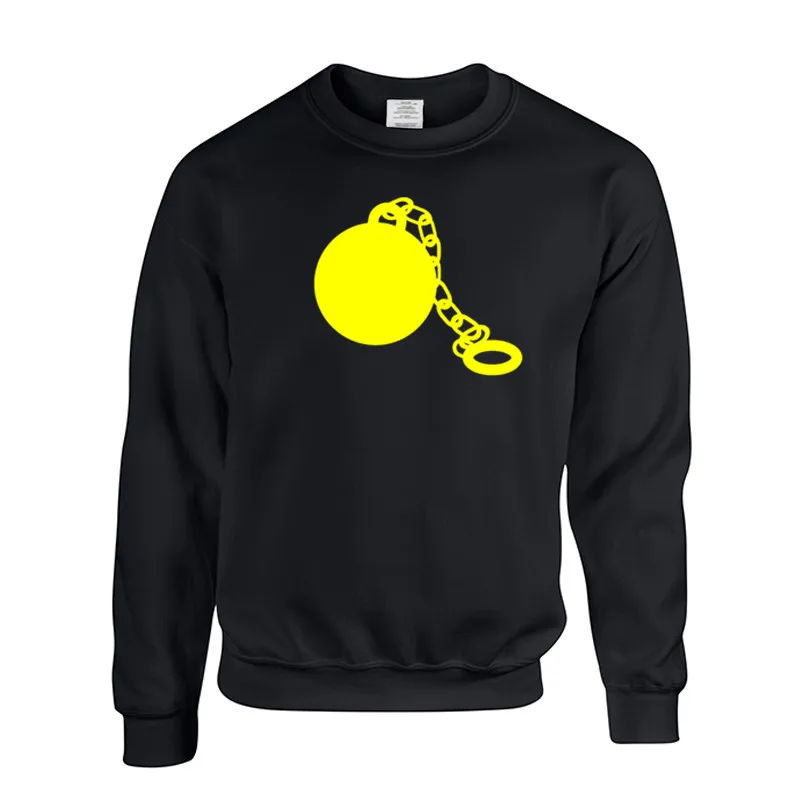 Free delivery BALL AND CHAIN PRISONER CONVICT ESCAPEE FUGITIVE Print Anime Fashion Streetwear Fitness Men's Sportswear Hoodies | Мужская