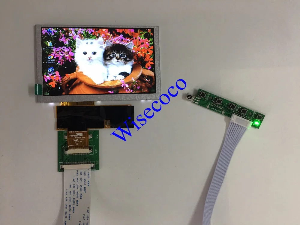 Плата реверсивного драйвера VGA 2AV + 5-дюймовый ЖК-экран HSD050IDW1 800x480 TFT | Мобильные