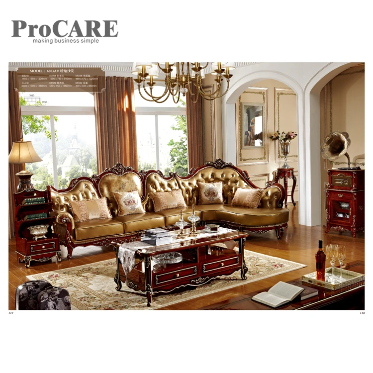 Высокое качество L форма натуральная кожа диван набор цена с ProCARE бренд 6803|Наборы