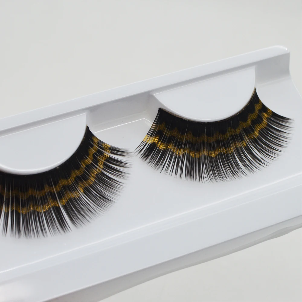 1 пара Новый этап макияж Накладные ресницы толстый преувеличены Цвет крылья