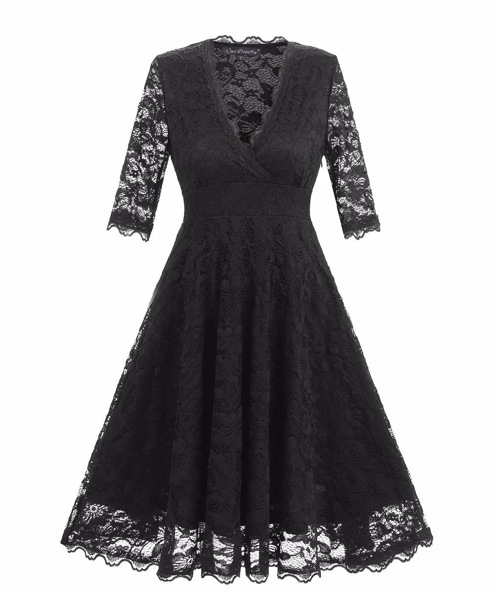 Женское винтажное узкое кружевное вечернее платье с глубоким v-образным вырезом