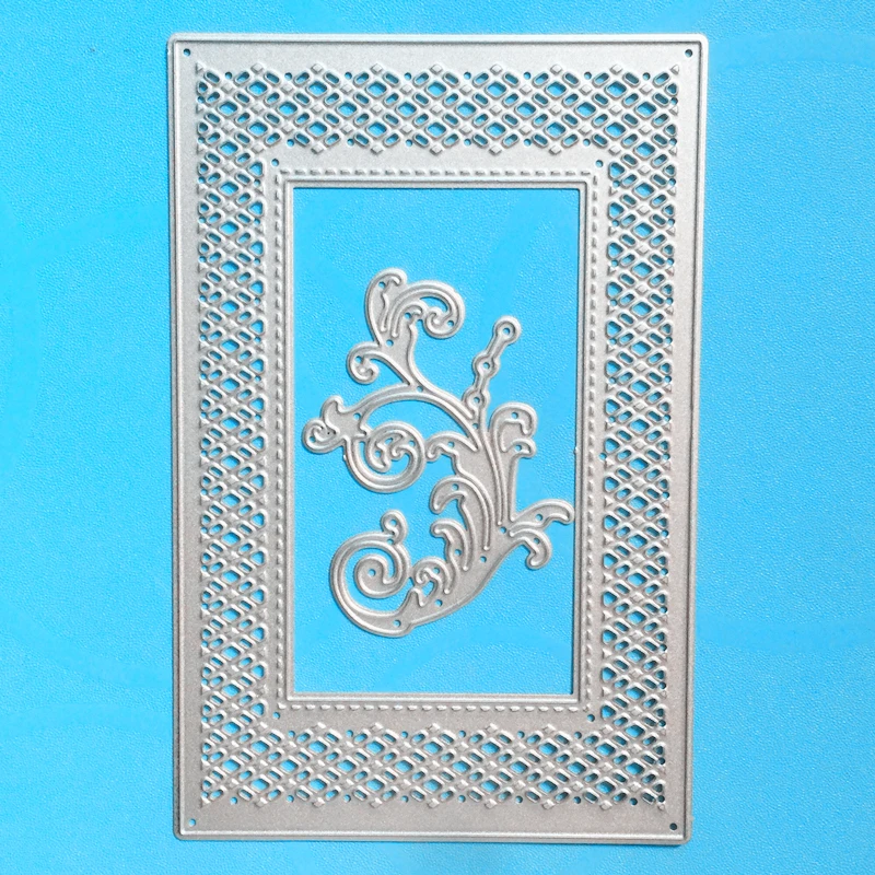 

YINISE 1063 RECTANGLE Flower Metal Cutting Dies For Scrapbooking Stencils DIY Album Cards Decoration Embossing Folder Die Cuts