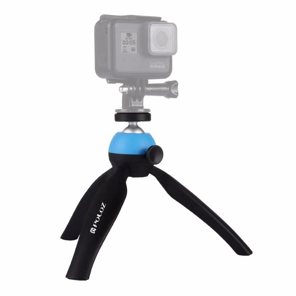 PULUZ Pocket Mini Tripod Mount W/h 1/4 screw Ball Head Desktop Monopod for GoPro 5 4 3+ Action Camera&ampPhone Clamp Smartpho |