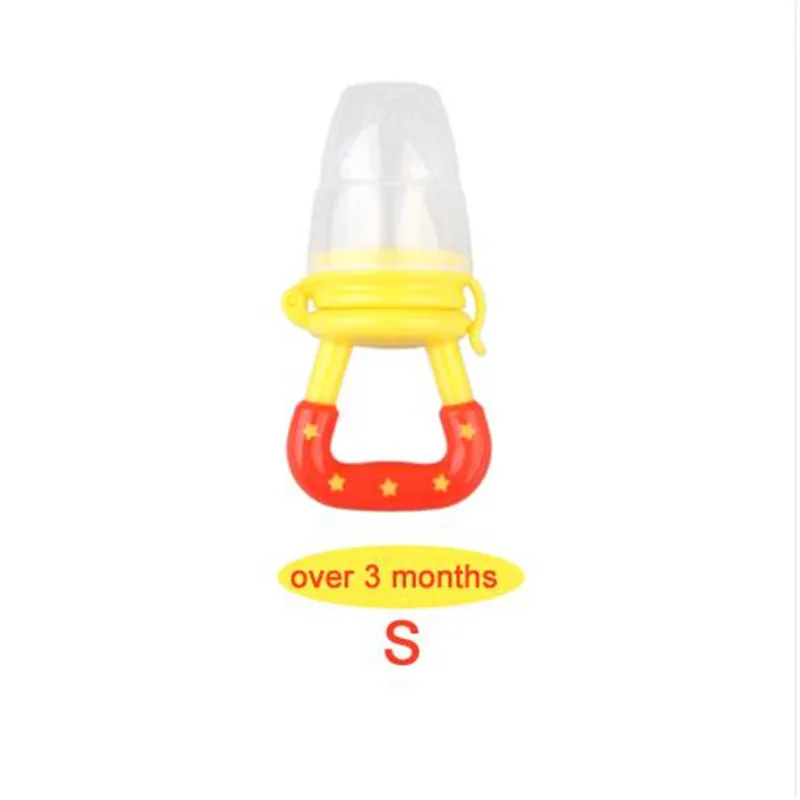 Qshare Baby Nimbler пустышка Клип фрукты младенческой Ниблер для кормления держатель соски Силиконовая пустышка бутылочки для кормления сосок соска - Цвет: Yellow2 S