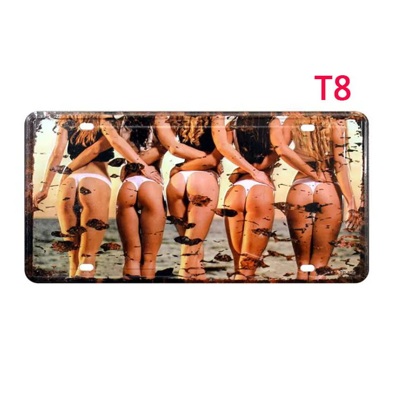 T8 30,5*15,5 см Европейское Ретро Старое промышленное настенное украшение, железная живопись, номерной знак, бар, кафе, настенное ностальгическое украшение для дома - Цвет: T8
