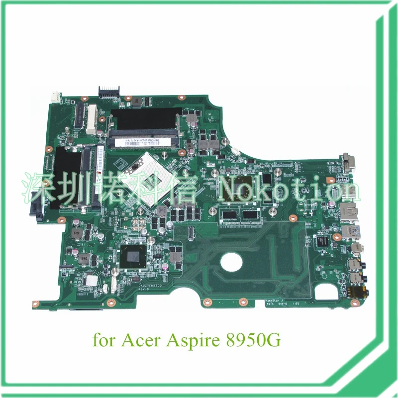 

Материнская плата NOKOTION DA0ZYFMB8D0 MBRCR06002 MB.RCR06.002 для ноутбука acer aspire 8950G HM65 DDR3 ATI HD 6630M