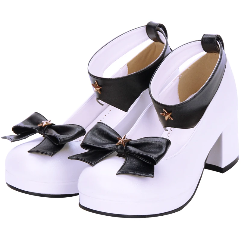 Школьные Туфли-лодочки с бантом и ремешком на щиколотке для косплея Сейлор