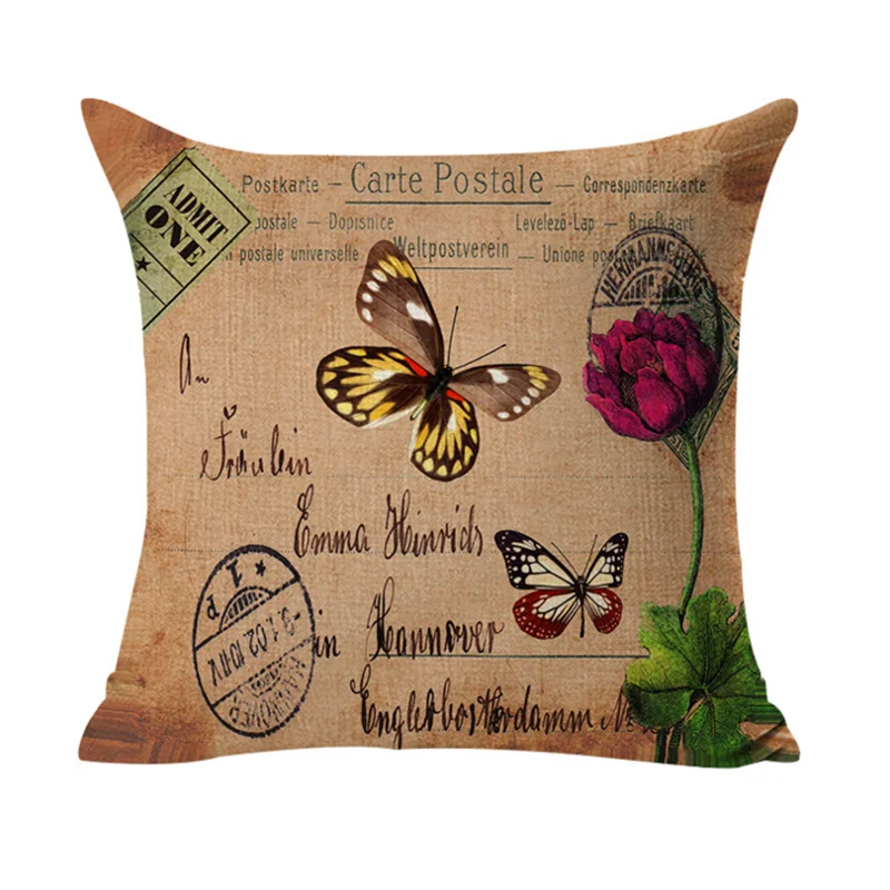 Домашний милый чехол для подушки с принтом бабочки декоративная наволочка