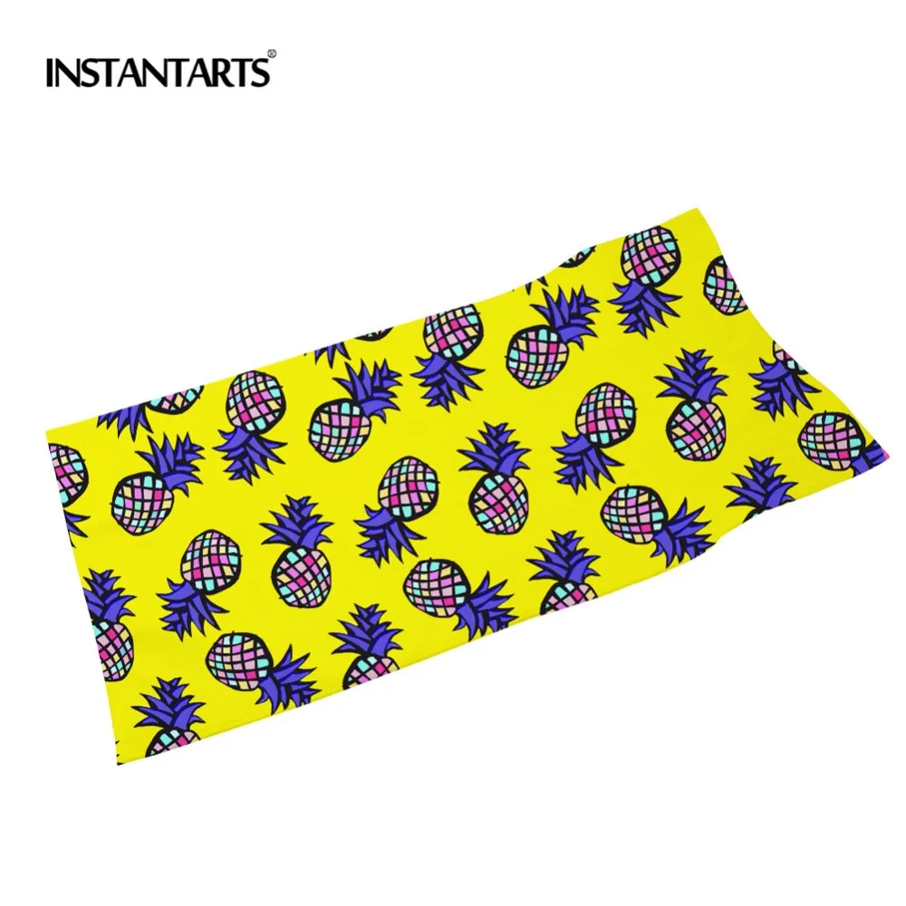 INSTANTARTS Microfiber Swimming Quick Dry Towel Beach Bath Towels for Adults Cartoon Pineapple Print Camp Blanket Yoga Mat | Спорт и