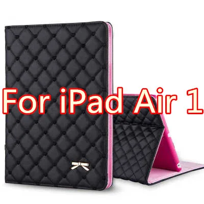 Модный чехол с бантом для iPad Air 2 Air 1, роскошный чехол-книжка с подставкой из искусственной кожи для iPad Mini 123 mini 4, Роскошный чехол с бантом - Цвет: Black for Air 1