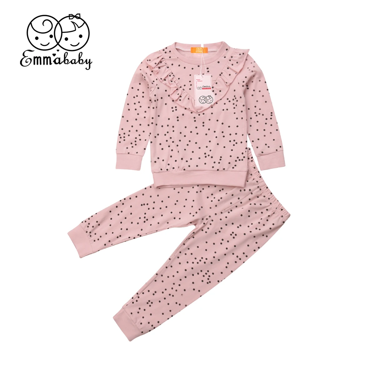 Комплект из 2 предметов для малышей одежда маленьких девочек в горошек топы с